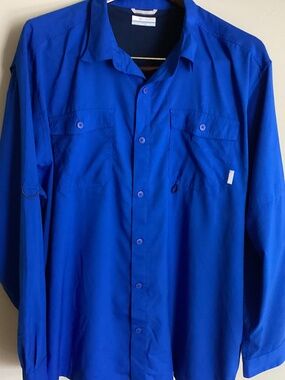 Men’s Columbia Lightweight Long Sleeve Blue Omni Shade Shirt XXL
